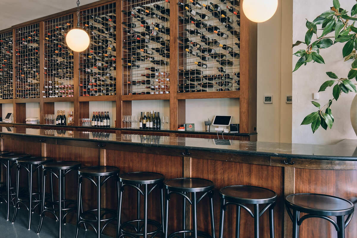 The bar at Bar a Vins in NoDa.