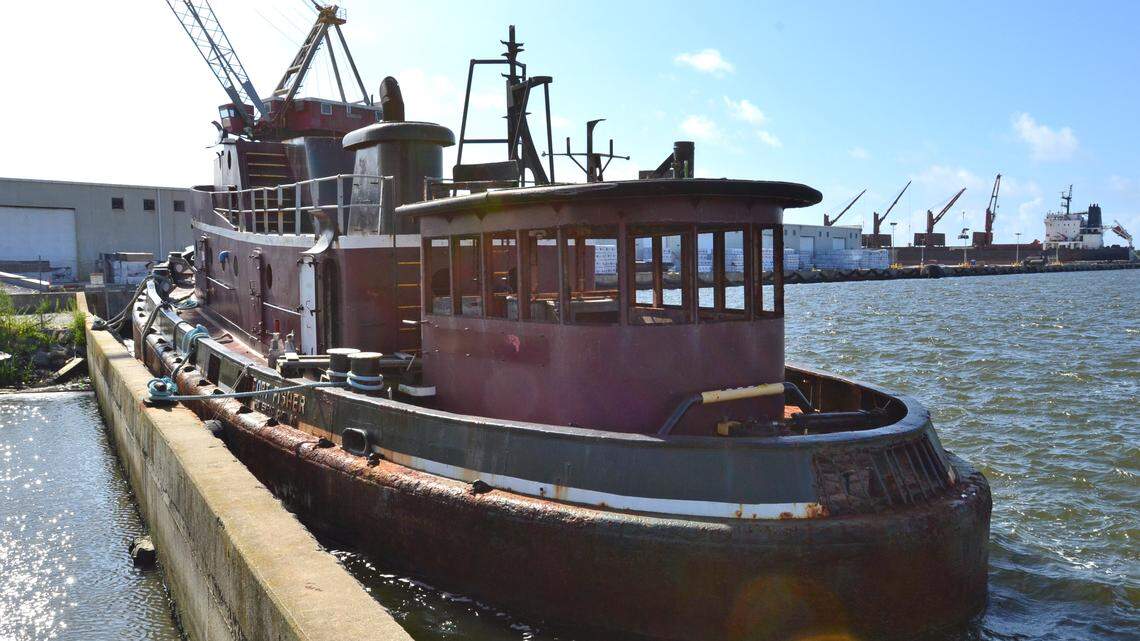The tugboat Fort Fisher is spending its last few weeks above water