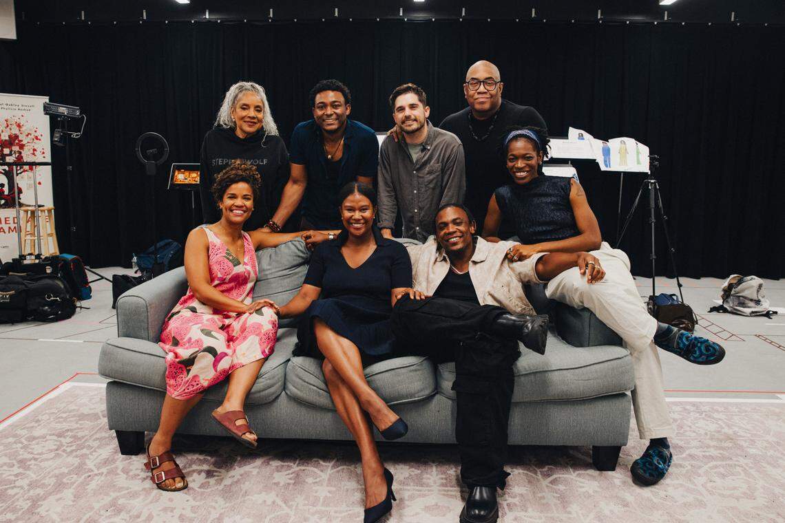 “Immediate Family” director Phylicia Rashad, top left, and playwright Paul Oakley Stovall, top right, along with the cast, clockwise from top left: Freddie Fulton, Andy Mientus, Kai Almeda Heath, Elijah Jones, Christina Sajous, Britney Coleman. The show makes its Southeast debut in Charlotte this month.