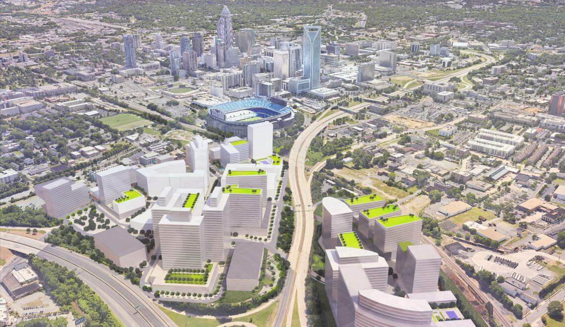 A rendering shows what the Charlotte Pipe and Foundry property could look like. The 55-acre property was put on the market this year.