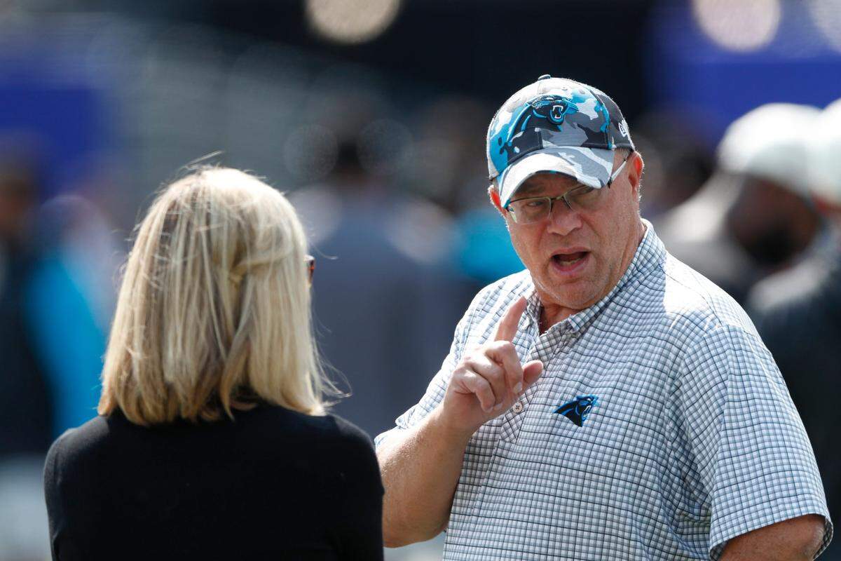 Carolina Panthers owner David Tepper before an NFL football game between the New York Giants and the Carolina Panthers Sunday. The Panthers lost, 19-16, to drop to 0-2 on the season.