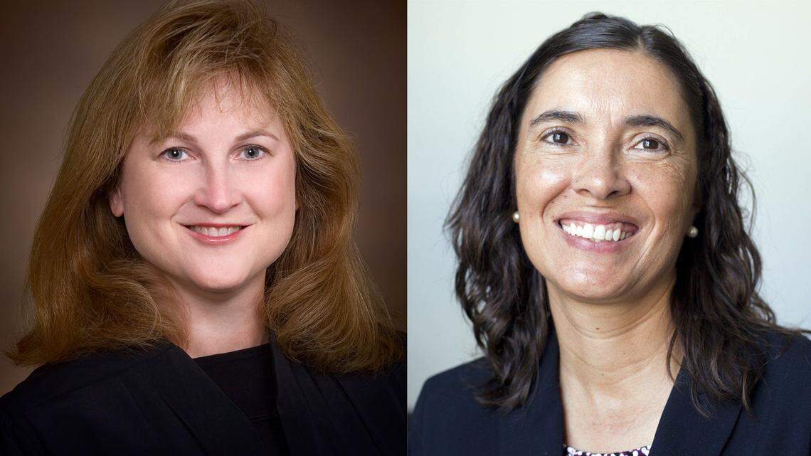 Barbara Jackson, left, and Anita Earls are candidates for the N.C. Supreme Court.
