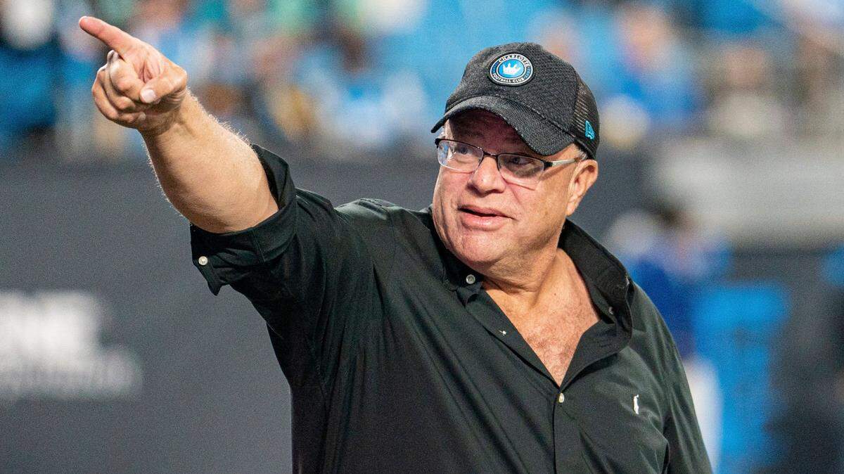 Charlotte FC owner owner David Tepper looks on before an MLS soccer match against the LA Galaxy in Charlotte, N.C., Saturday, March 5, 2022. (AP Photo/Jacob Kupferman)