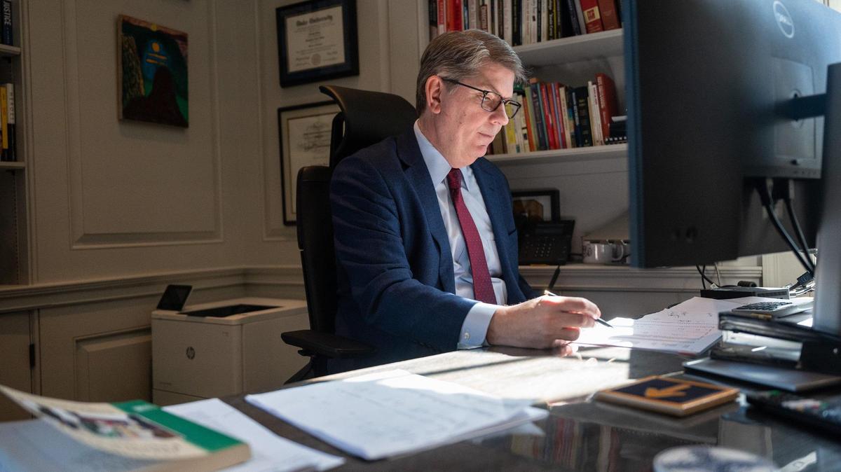 Doug Hicks, the new president of Davidson College, earned a bachelor’s degree from Davidson in 1990, a master of divinity degree from Duke University and master’s and doctorate degrees from Harvard University.