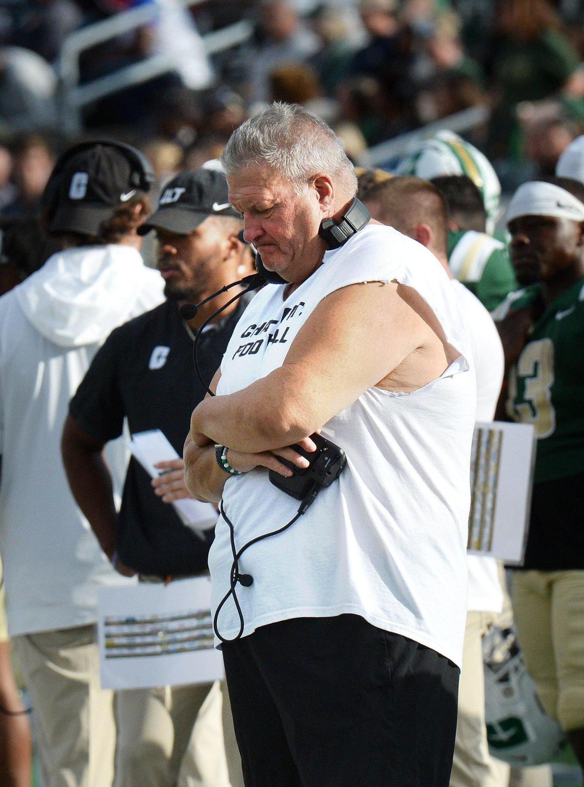Charlotte 49ers head coach, Biff Poggi, hoped for a better outcome Saturday against Navy. Navy scored twice in the second half of Saturday’s matchup against the Charlotte 49ers. Winning 14-0. The Charlotte 49ers (1-4) faced off against the Navy Midshipmen (2-3) on Saturday Oct. 14, 2023. Charlotte celebrated the tenth year for the football program at homecoming against Navy.