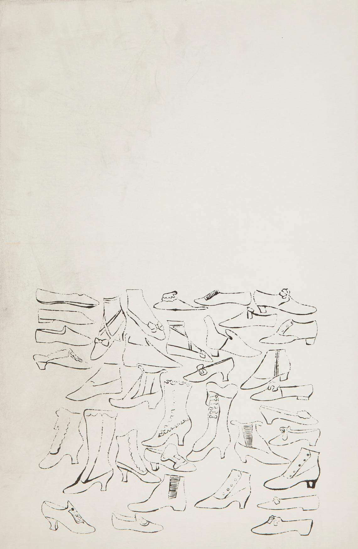 Andy Warhol, A la Recherche du Shoe Perdu by Andy Warhol Shoe Poems by Ralph Pomeroy, 1955. Offset lithograph on paper,19.625 x12.875 inches.