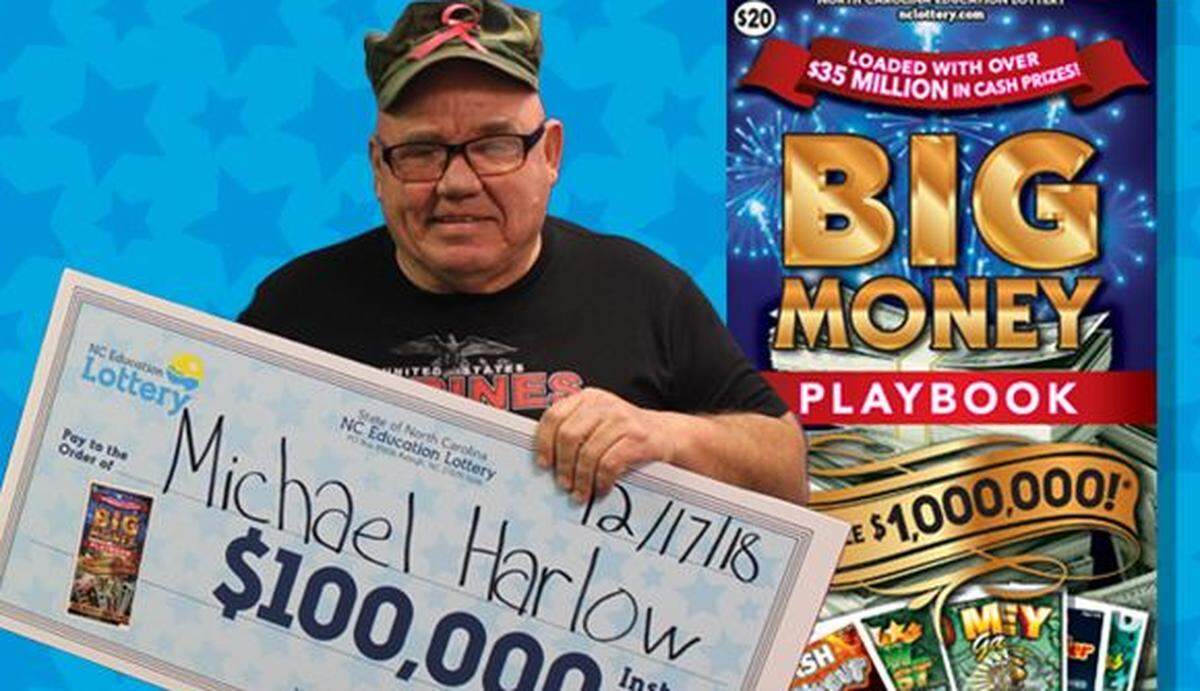 Marine veteran Michael Harlow of Stanley, Gaston County, plans to take his cancer-stricken wife on an eight-day cruise. Harlow won a $100,000 lottery scratch-off ticket prize, taking home about $70,000 after taxes.
