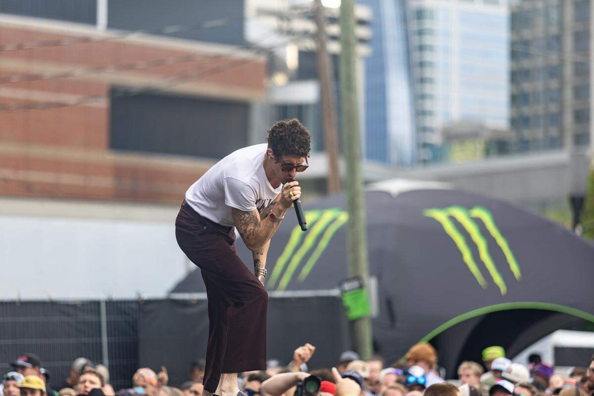 The Revivalists’ lead singer David shaw at Lovin’ Life Music Fest.