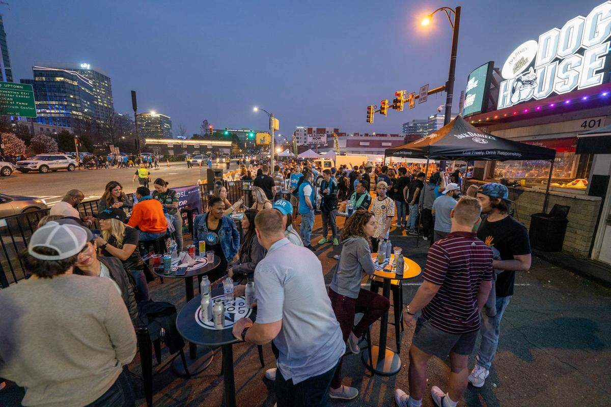 The Dog House at 401 W Morehead St is a popular spot for fans to congregate before matches at BoA Stadium.