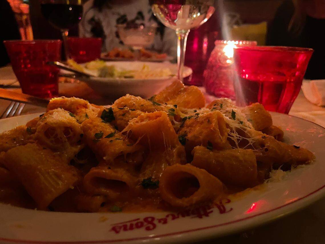 Spicy rigatoni alla vodka from Arthur & Sons in New York City.
