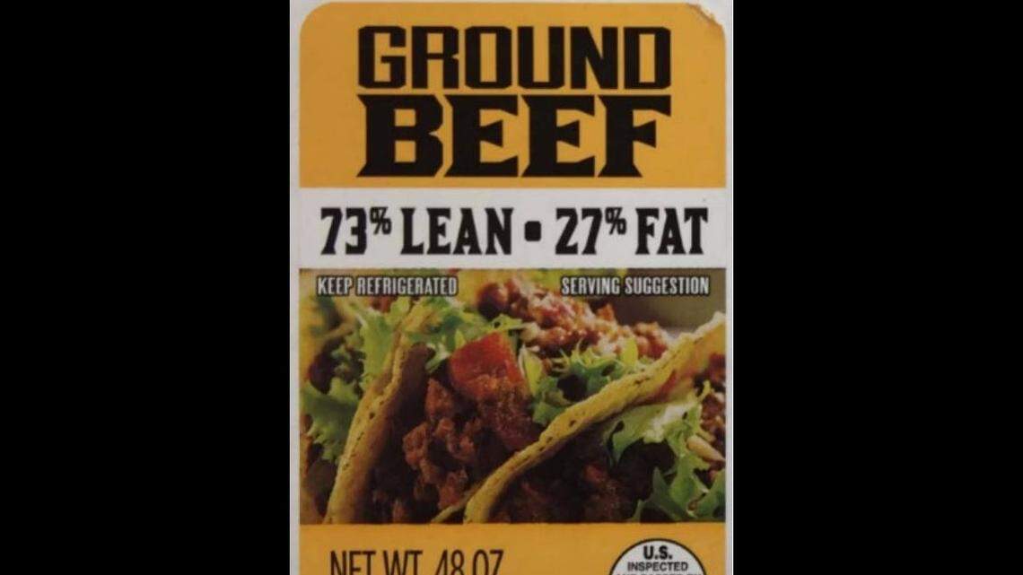 About 35,000 pounds of raw ground beef sold in Kroger stores is being recalled after a customer found blue, hard plastic pieces in the beef, the U.S. Department of Agriculture said late Wednesday.