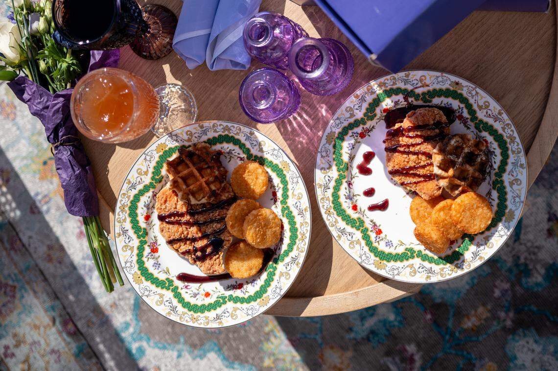 Bojangles’ Chicken and Bo-Berry Waffles at its recent “Brunch at Bo’s event” in Rock Hill.