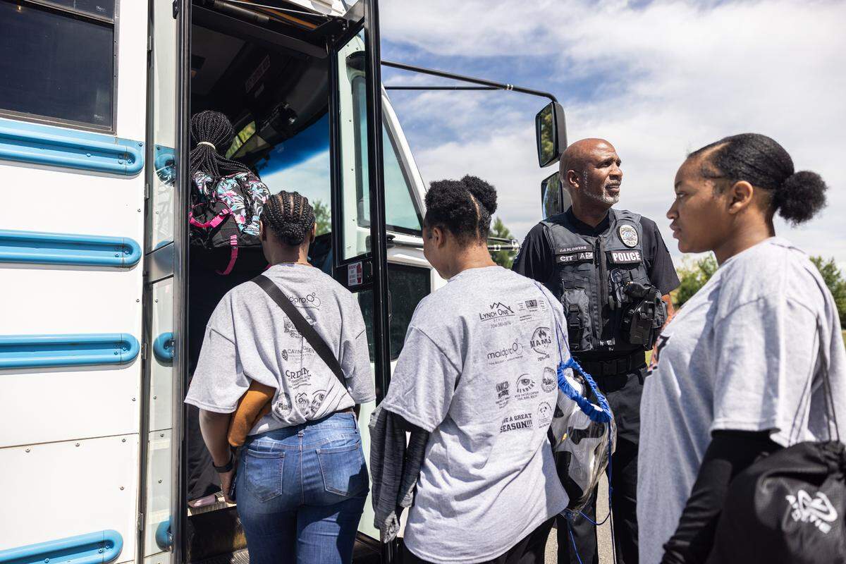 Officer J.J. Flowers typically helps out with soccer, volleyball and football games after working a full day as a school resource officer.