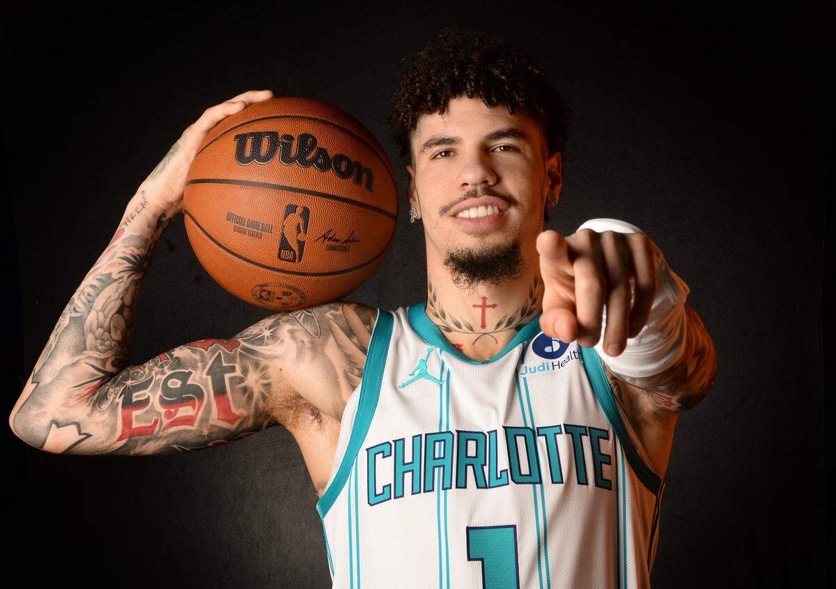 Charlotte Hornets LaMelo Ball on Monday, September 29, 2025. The Hornets hosted their annual Media Day at Queens College in Charlotte, NC.