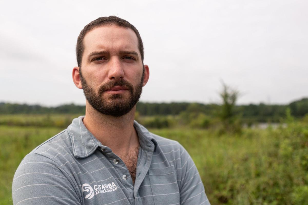 Catawba Riverkeeper Brandon Jones at Cowan’s Ford Wildlife Refuge, across the river from the Riverbend coal ash site.