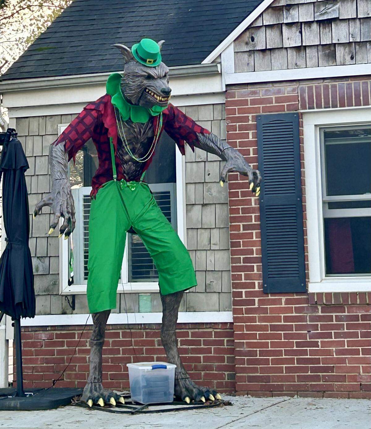Lefty the Werewolf, the 10-foot werewolf that charms Plaza Midwood in Charlotte.