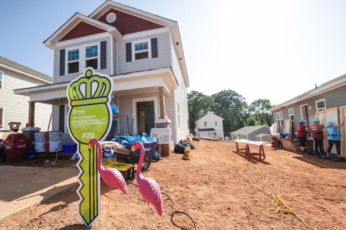 More than 3,000 volunteers built 27 homes for the 2023 Jimmy & Rosalynn Carter Work Project in the Meadows at Plato Price development in October.