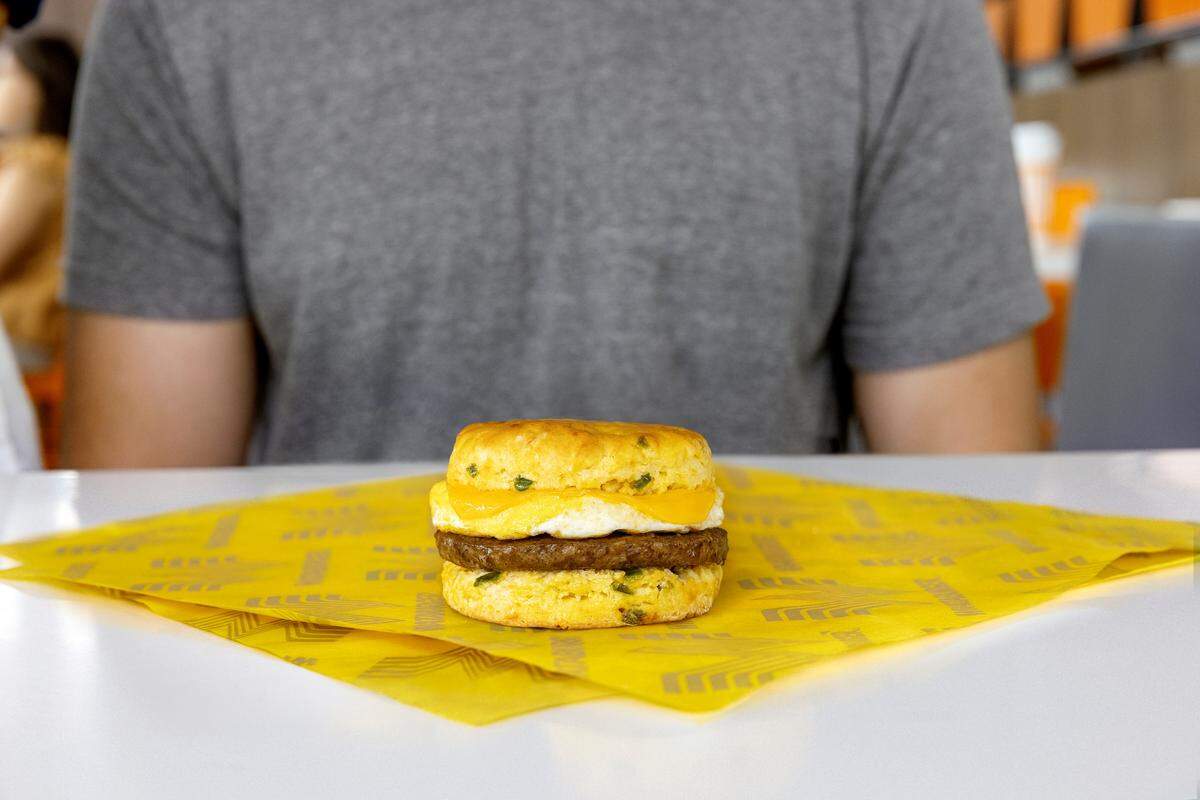 Whataburger’s Jalapeño Cheddar Biscuit with sausage.