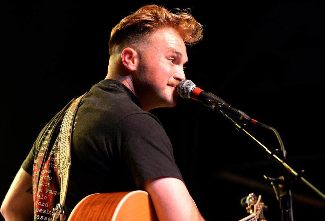 Zach Bryan performs at the 22 & Troops Benefit Concert at The Fillmore Charlotte on Friday night.