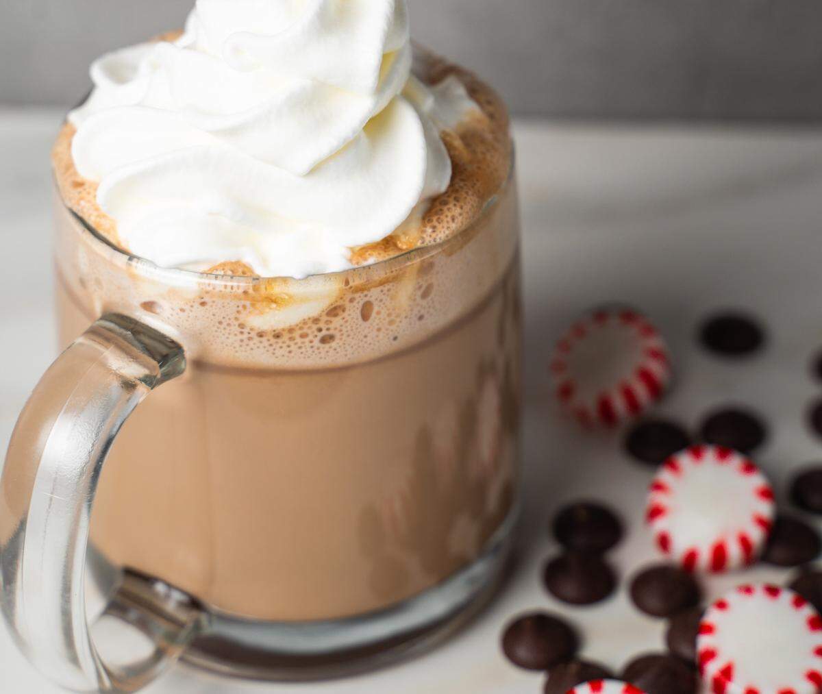 Cuplux is offering a classic Peppermint Mocha with two different dark chocolates.