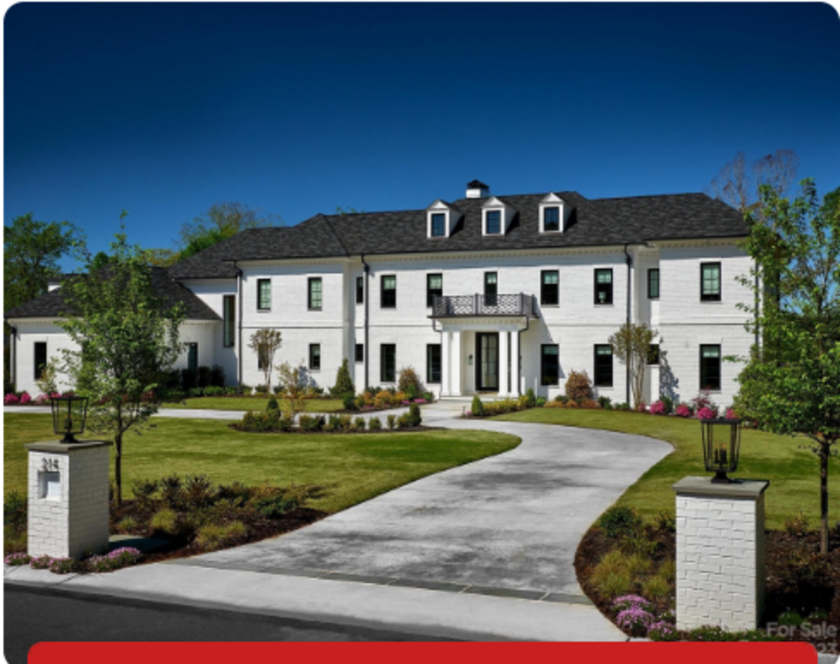 This five-bedroom, seven-and-a-half-bathroom home with an “expansive view” of the 15th hole of The Quail Hollow Golf Course is almost 8,000 square feet and is listed for more than $8 million.