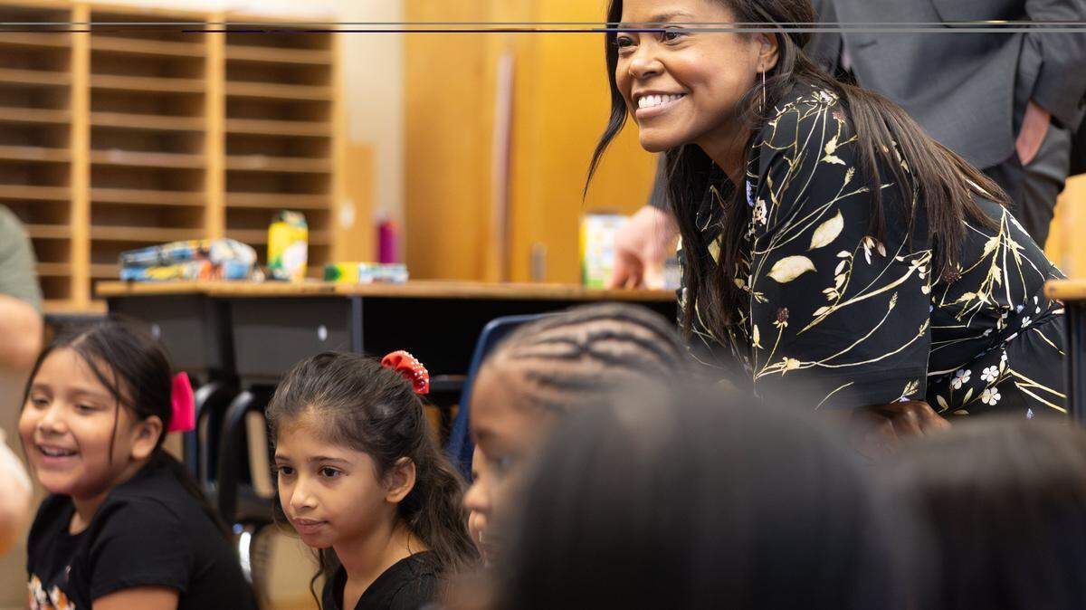 Charlotte-Mecklenburg Schools has launched an effort to provide affordable housing for educators, including a recent announcement that developers are setting aside up to 25 homes for teachers. In this 2025 file photo, CMS Superintendent Crystal Hill visits a classroom during the first day of school.