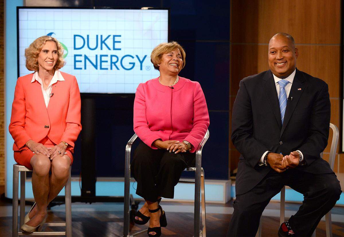 Charlotte Mayor Jennifer Roberts, Mayor Pro Tem Vi Lyles and NC State Senator Joel Ford during a Mayoral Debate on Wednesday, September 6, 2017.