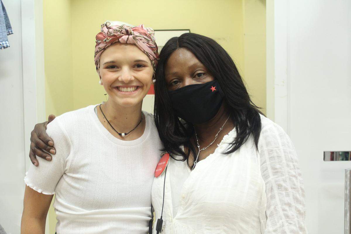 Reagan Crowl, left, went on a shopping spree at SouthPark Mall in April for her Make-A-Wish request. She was diagnosed with Ewing Sarcoma at age 16.