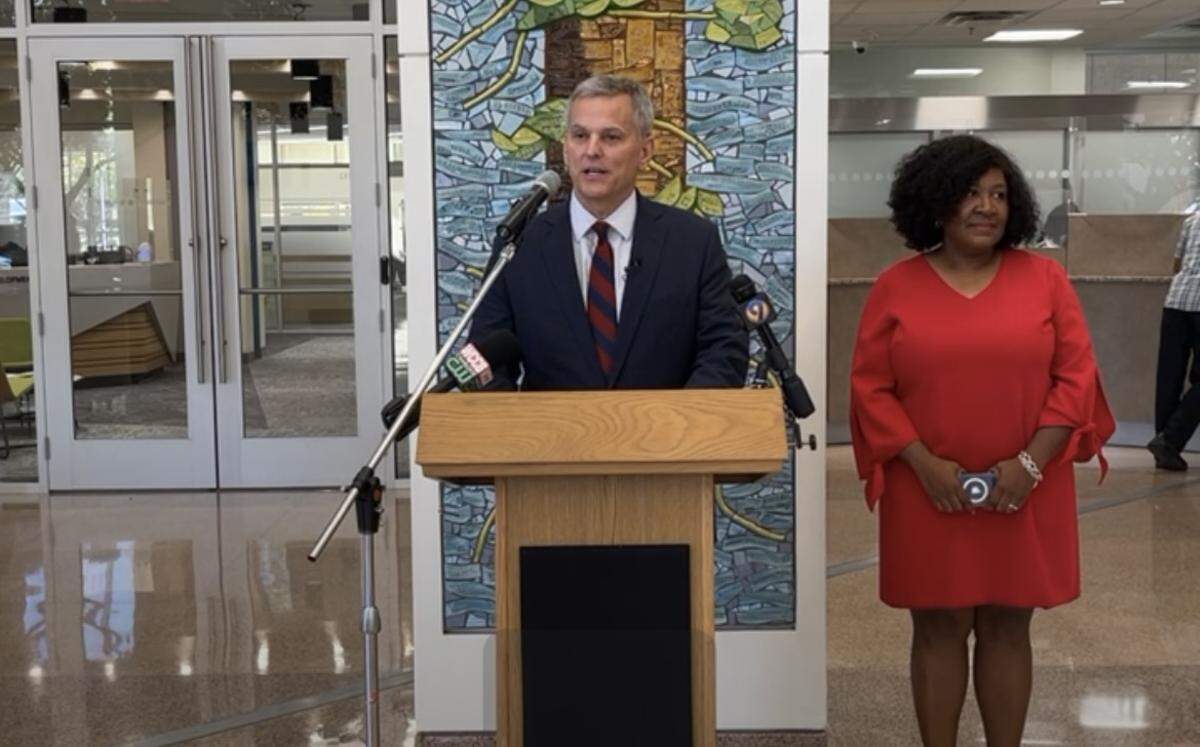 North Carolina Attorney General Josh Stein is suing a Charlotte tow truck business owner over alleged discriminatory practices. This file photo is from an Oct. 24 announcement about a lawsuit against social media company Meta.