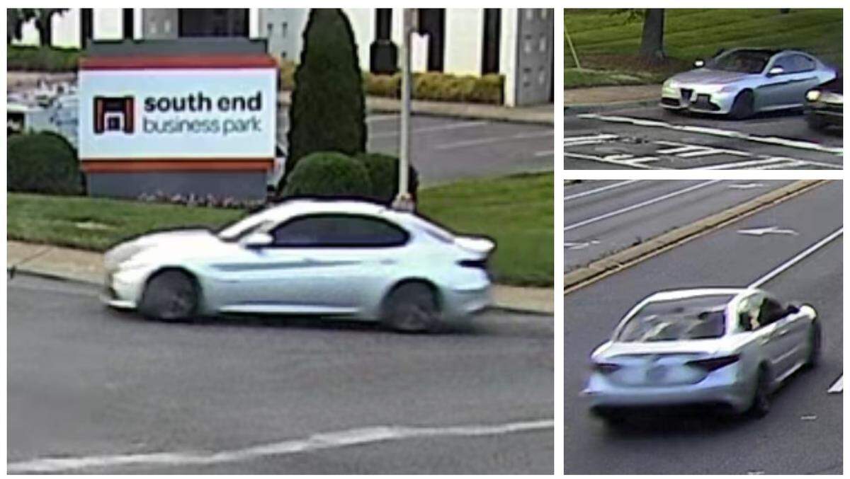 A woman was reported being dragged into this silver Alfa Romeo Giulia on Sunday, May 29, 2022, according to Charlotte-Mecklenburg Police.