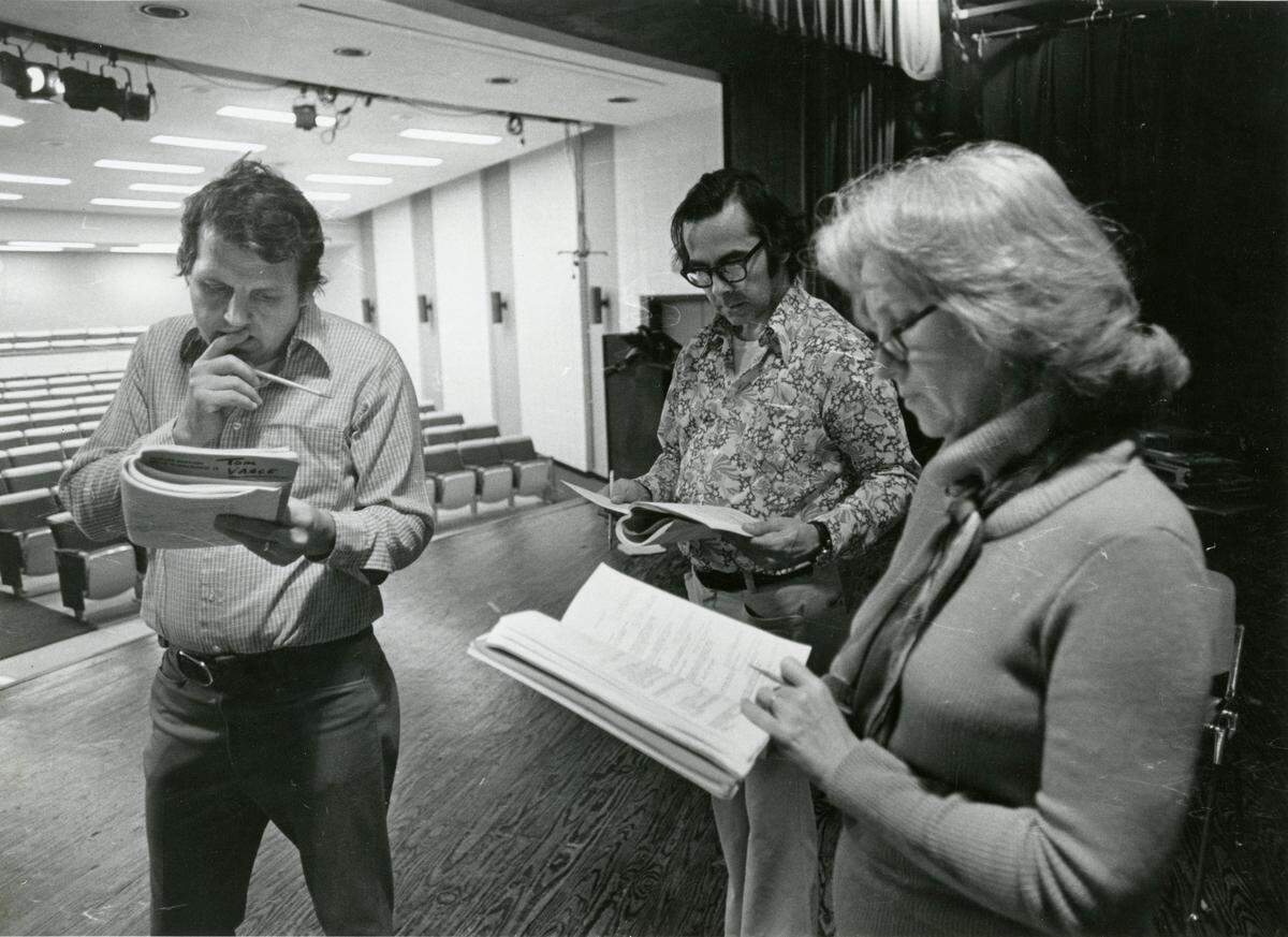 A play rehearsal in the early 1970s at Central Piedmont Community College’s Pease Auditorium.