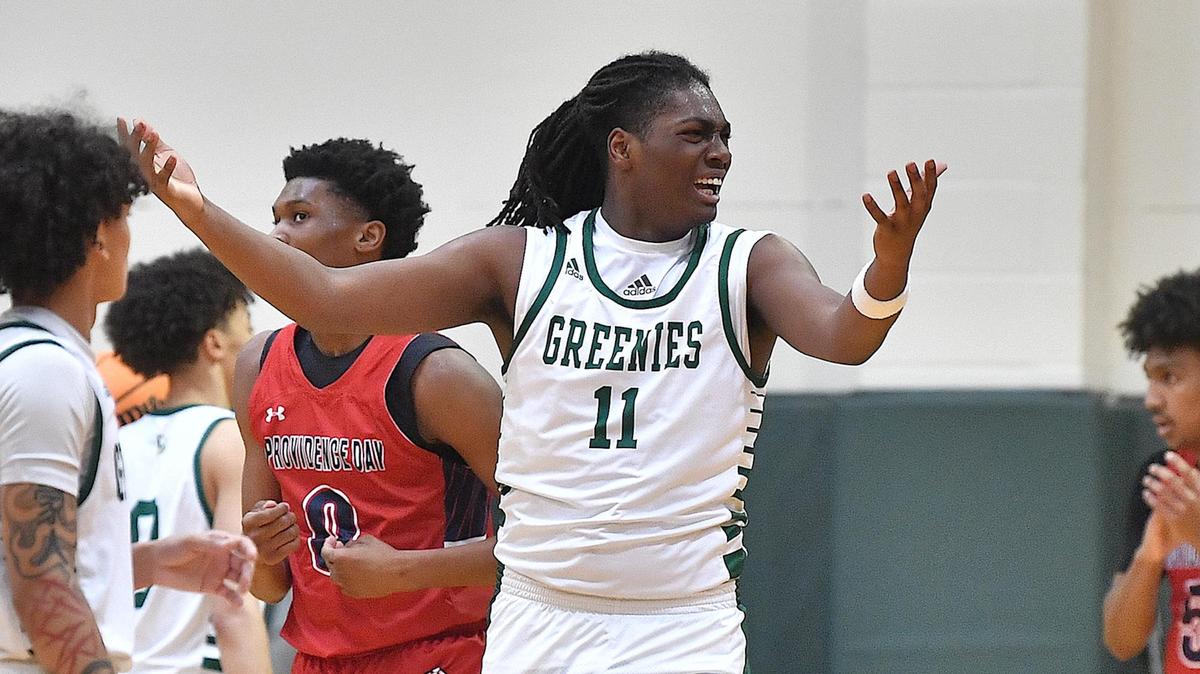 Christ School’s Zymicah Wilkins (11) reacts to a call against him during the first half against Providence Day.The Christ School and Providence Day School met in the NCISAA 4A Boys Basketball Finals in Raleigh, N.C. on February 24, 2024.