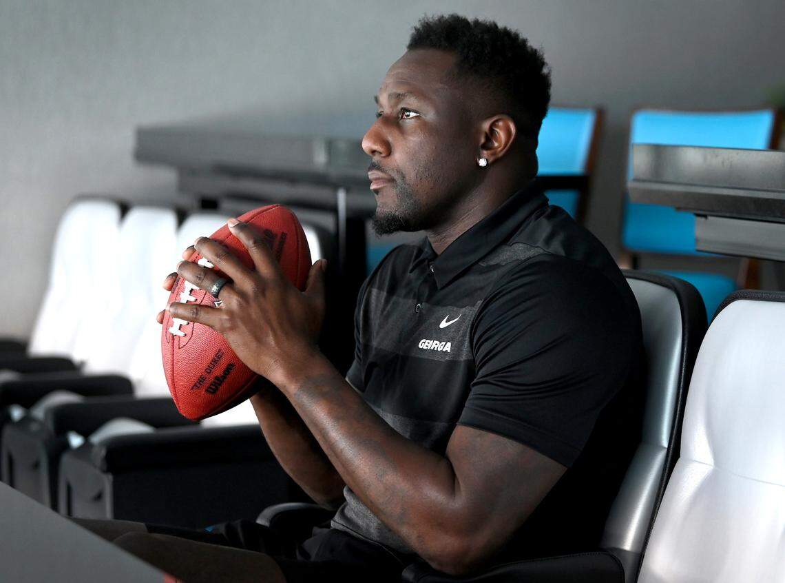 Former Carolina Panthers linebacker Thomas Davis on Tuesday, August 15, 2023.