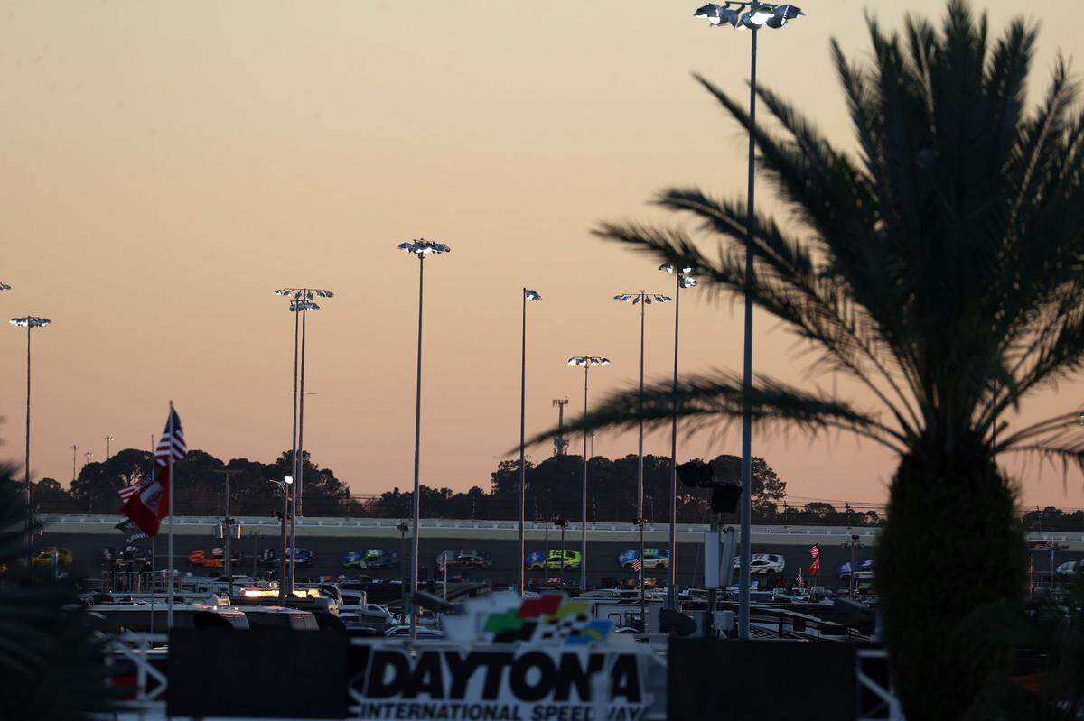Feb 19, 2024; Daytona Beach, Florida, USA; The NASCAR field during the Daytona 500 at Daytona International Speedway.