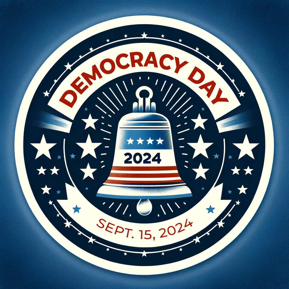 Democracy Day is a nationwide collaboration that aims to provide the public with information about voting. Logo provided by Center for Cooperative Media. Generative AI was involved in the creation of this illustration.