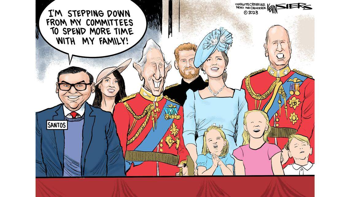 Kevin Siers cartoon: George Santos explains why he’s stepping down