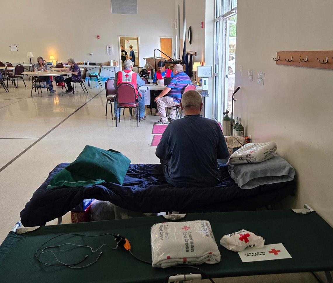 The American Red cross operates a shelter at Oak Hill Methodist Church in Morganton for people impacted by Helene.