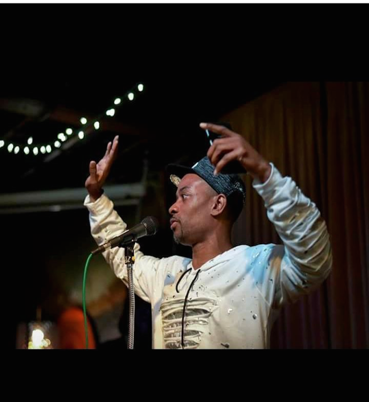 Jah Smalls performs at Petra’s in Plaza Midwood. Smalls is a spoken word artist. Since COVID, Smalls has been hosting an open mic night for poets on Instagram Live at 7:30 p.m. on Tuesdays.