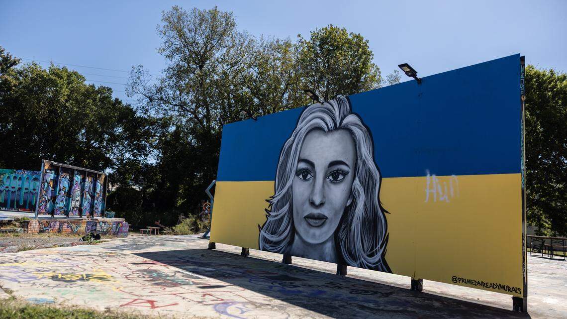 A mural in memory of Iryna Zarutska was painted at the Taoh Outdoor Gallery in Charlotte following her killing in 2025.
