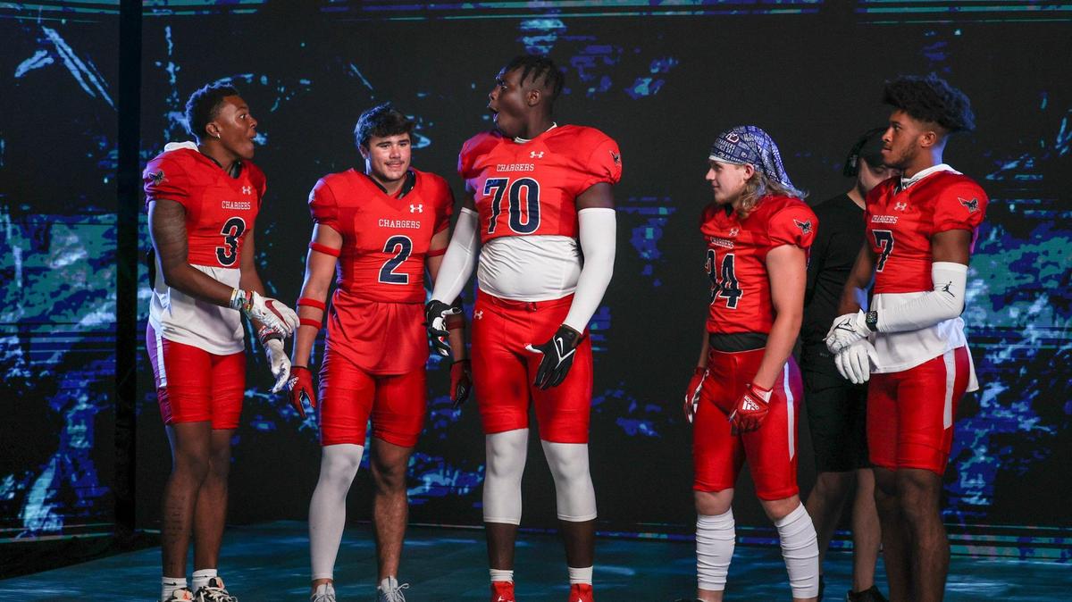 Providence Day’s football team participates in media day on Wednesday, June 14, 2023 at Bank of America Stadium. The two schools will face each other for a game on Saturday, August 19th at Bank of America Stadium.