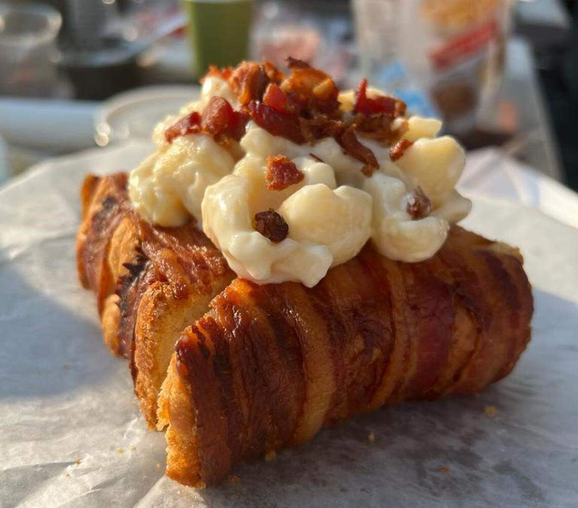 There will be over 30 new food items at the N.C. State Fair this year, including bacon mac & cheese sundaes from Bubbas Bacon.