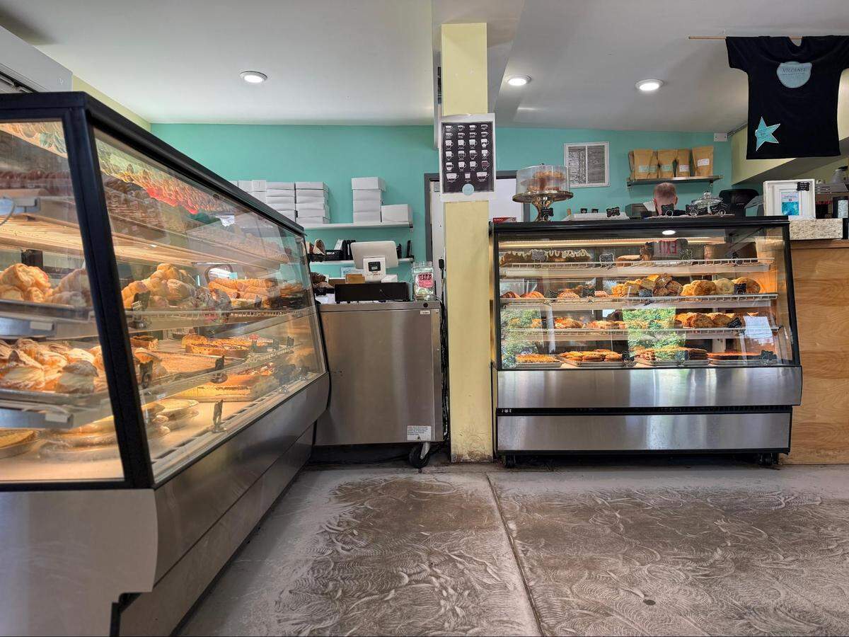 At Villani’s Bakery, display cases are chock full of rich NYC-style Italian bakery staples, both sweet and savory.