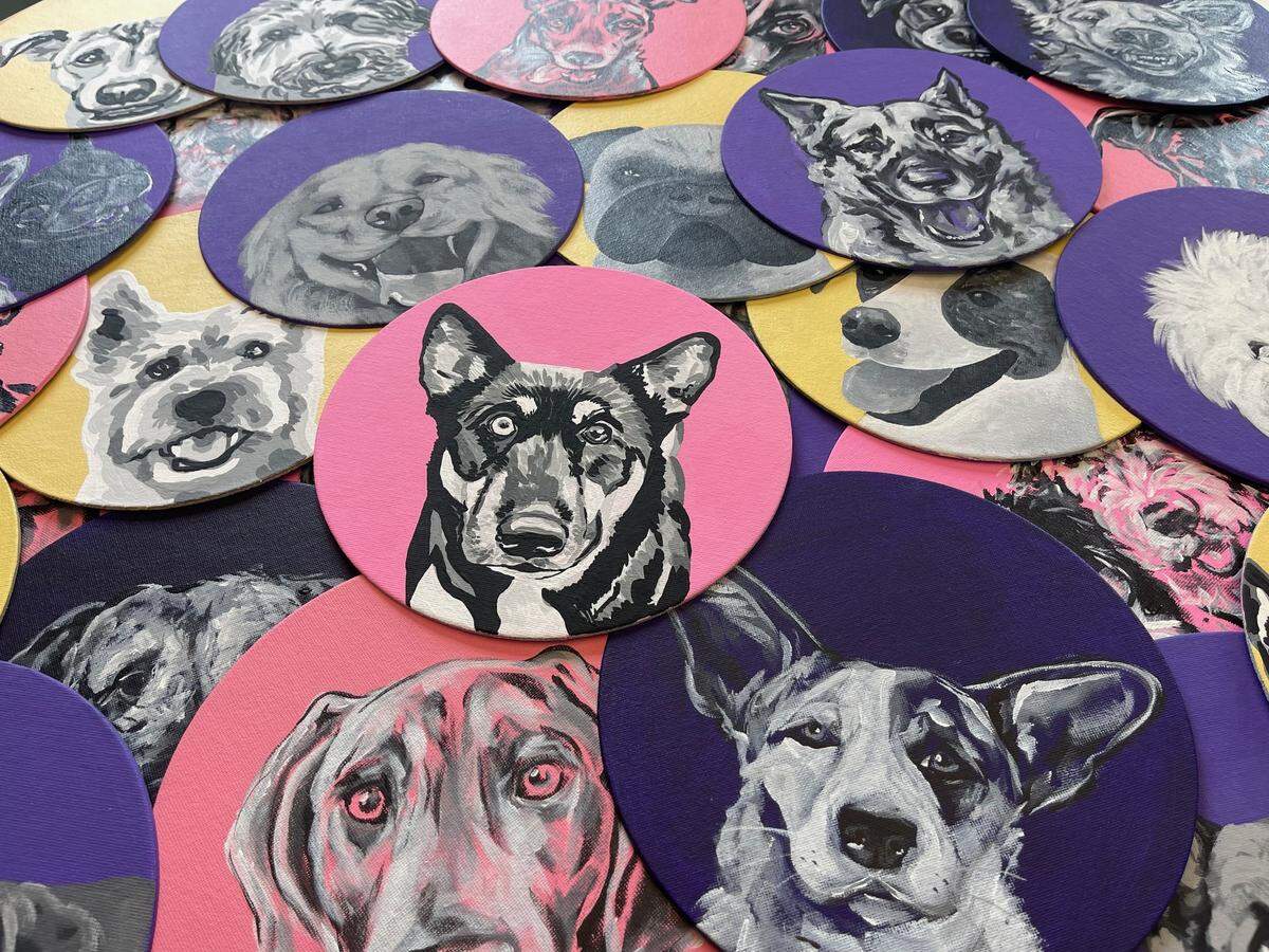 Get a picture with over 750 dogs at the new Skiptown mural, created by 13 local artists. 