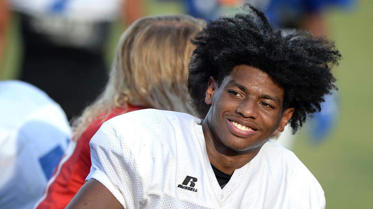 Maiden Blue Devils wide receiver Chris Culliver on Wednesday, August 10, 2022 at Maiden High School in Maiden, NC.