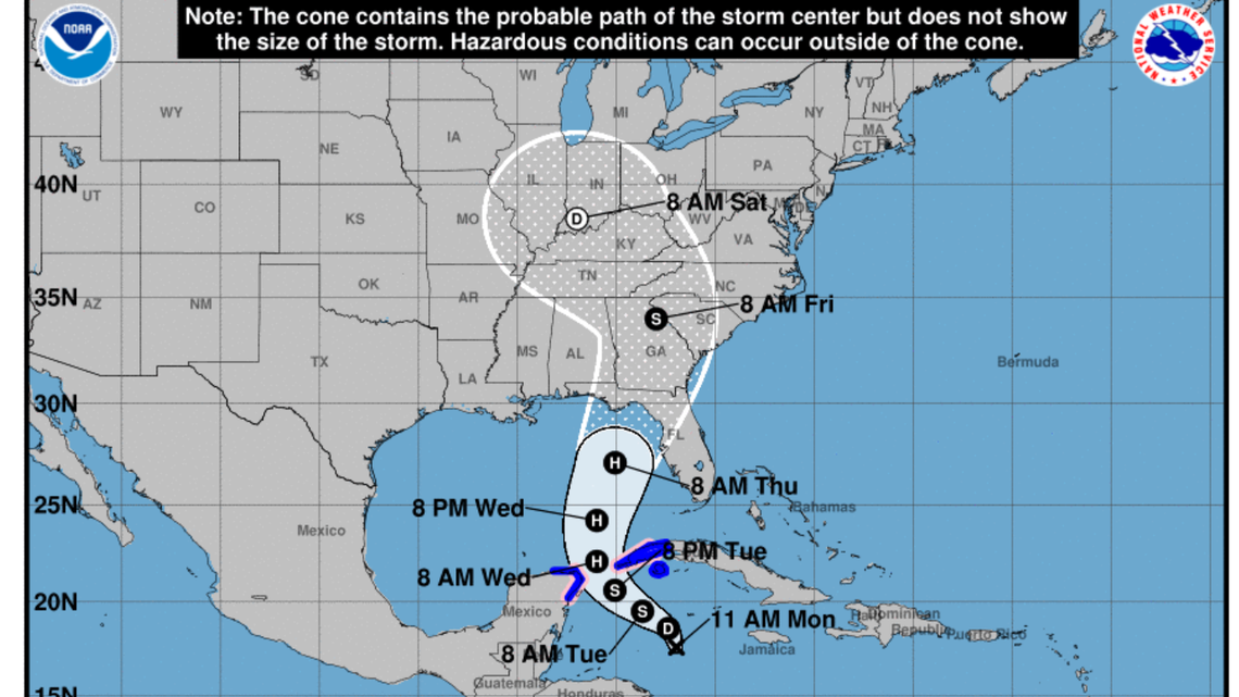 Near-hurricane-strength storm to reach Charlotte area, Hurricane Center maps show