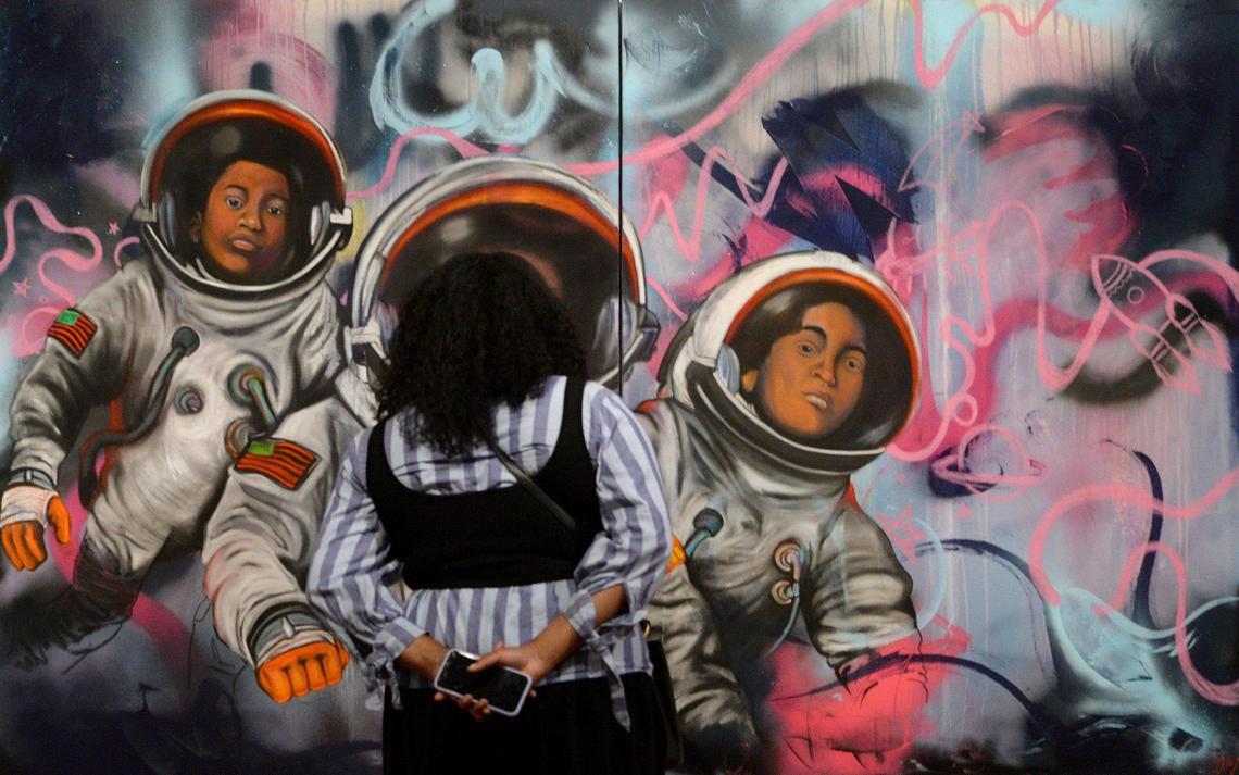 The new Gantt exhibition navigates through surreal African-American experiences as told by 21 emerging and established contemporary artists in and around the Carolinas. That includes Jamea Naje’ Marlowe, with the painting called “Lost Dreams,” 2023.