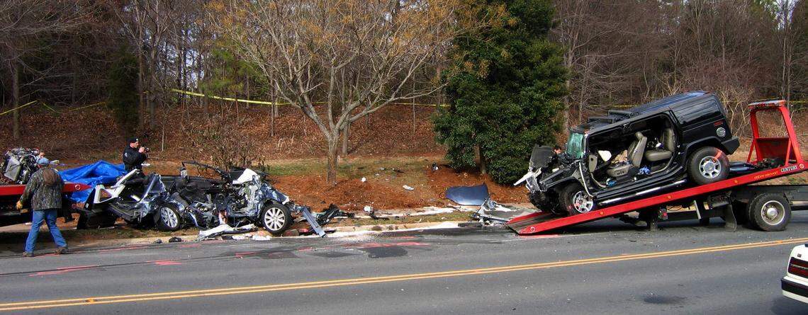 In 2008, Jon Herbert (age 17) and James Herbert (age 12) were killed in this car wreck in Cornelius. Their father, drag racer Doug Herbert, would later establish the BRAKES program in their memory. It has since taught more than 160,000 teenage drivers about distracted driving and how to deal with dangerous situations on the road.