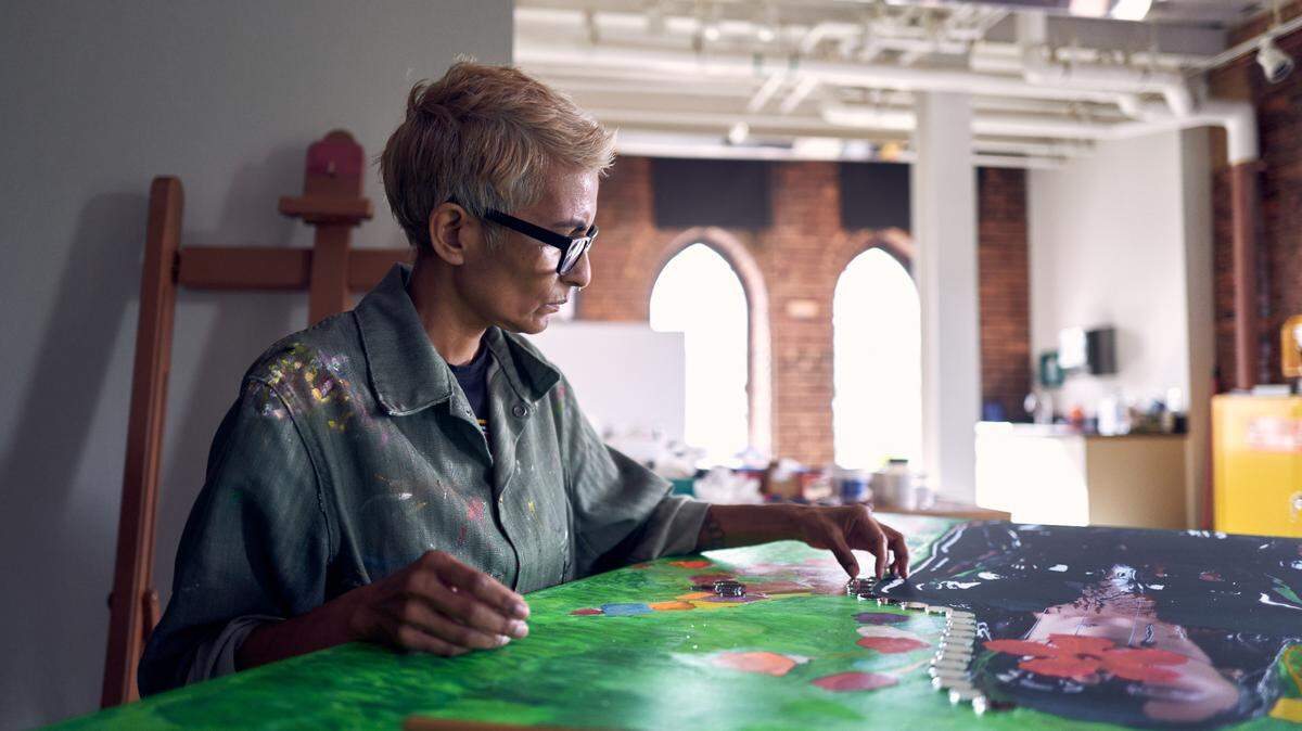 Artist-in-residence Renluka Maharaj works in her McColl Center studio in Charlotte. McColl recently a $3.5 million endowment grant from the Windgate Foundation to support such residencies.