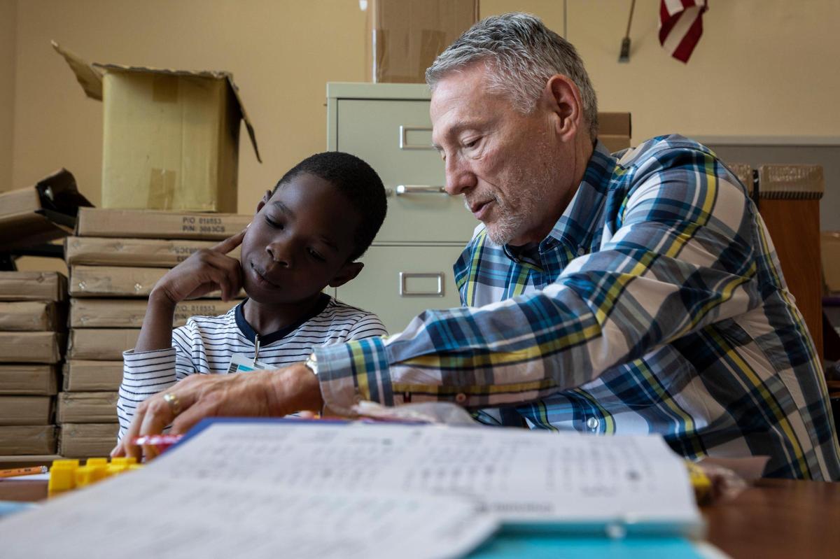 Heart Math comes to Lansdowne Elementary regularly to help tutor kids in math Wednesday, Nov. 9, in Charlotte, NC.