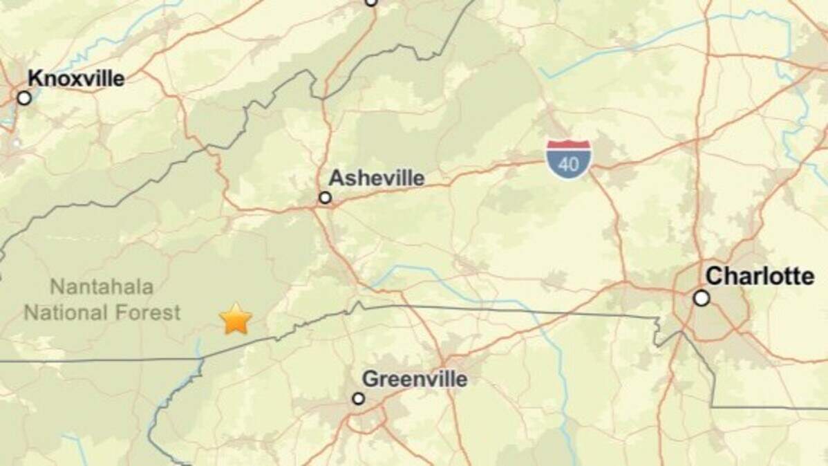 A 12th earthquake of the year registered near the small North Carolina mountain town of Rosman on Saturday, Sept. 20, 2025, federal seismologists said.